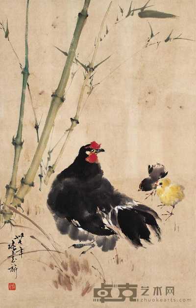 张书旂 三十七年(1948年)作 吉利图 轴 68×43cm